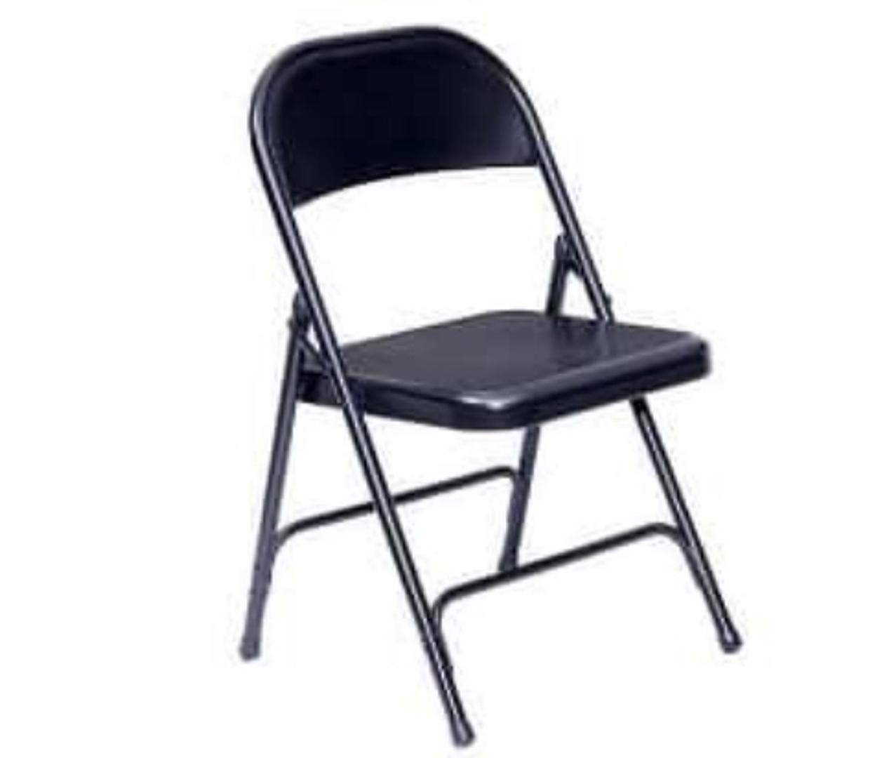 muebles y colchones - SILLA PLEGABLE METAL NEGRA. NO ACORCHADA. Ref. 11651