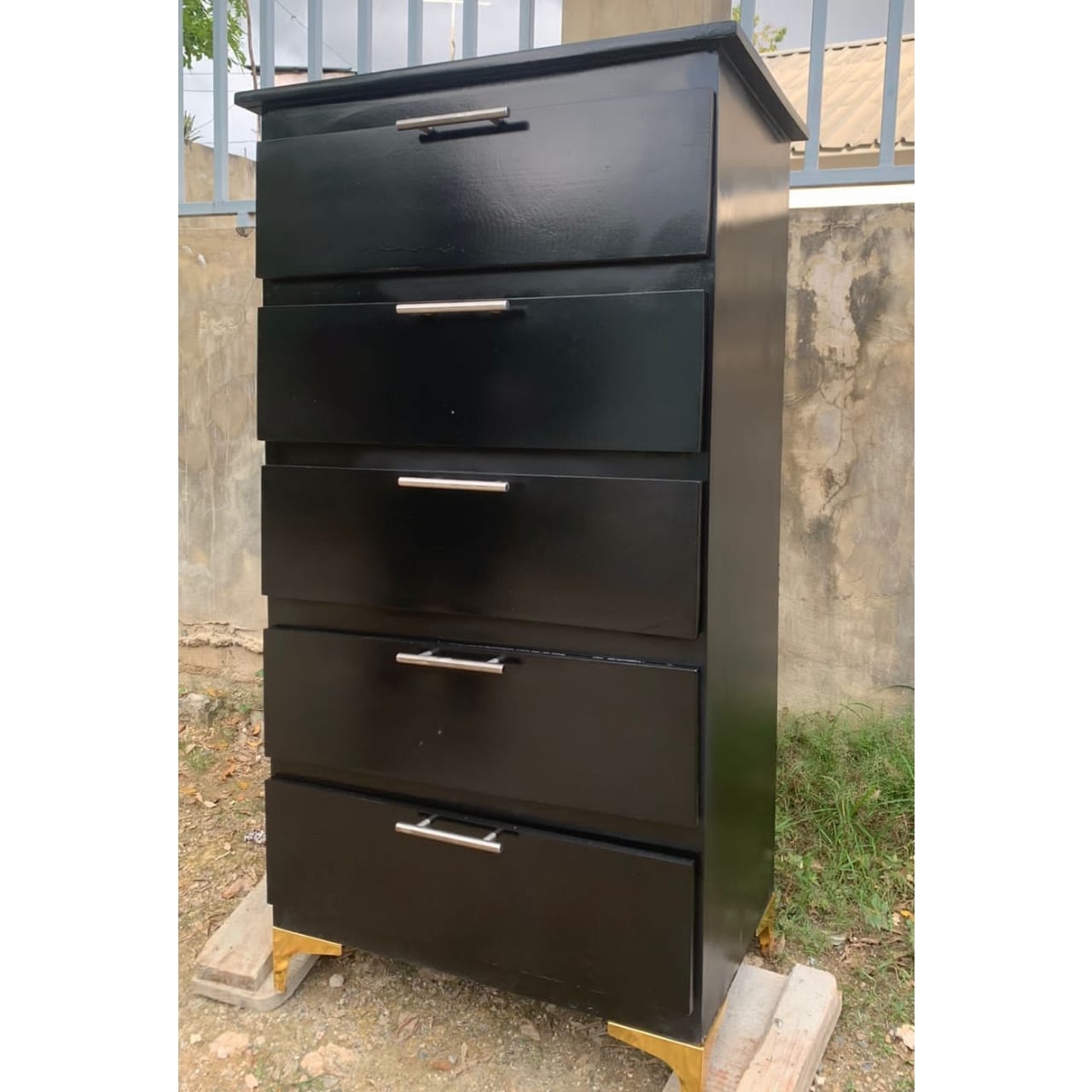 muebles y colchones - Biuro en madera color negro  0