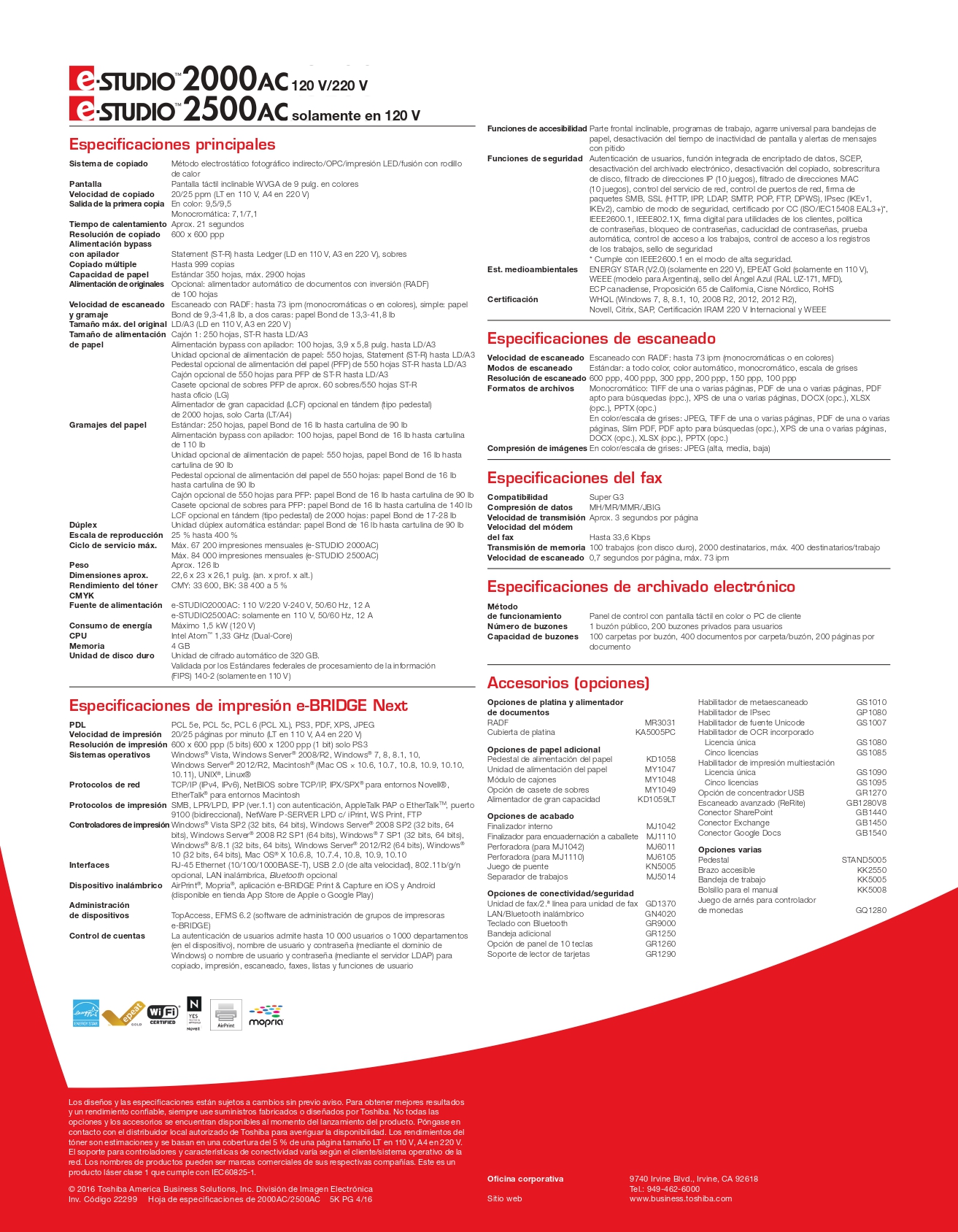 impresoras y scanners - Toshiba e-STUDIO 2500AC 7