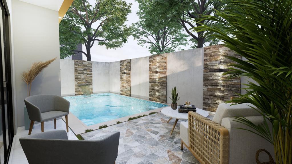 casas - Venta de casa con piscina en la autopista de san Isidro reserva con 3000usd 0