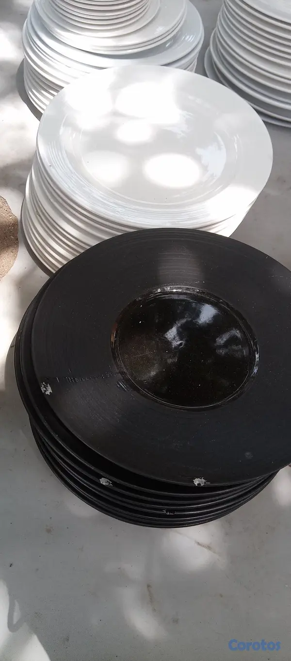 cocina - Oferta de Platos de porcelana grandes (blancos y n 3