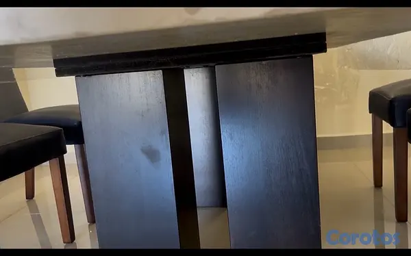 muebles y colchones - Comedor Camila de seis sillas con superficie de mármol puro  7