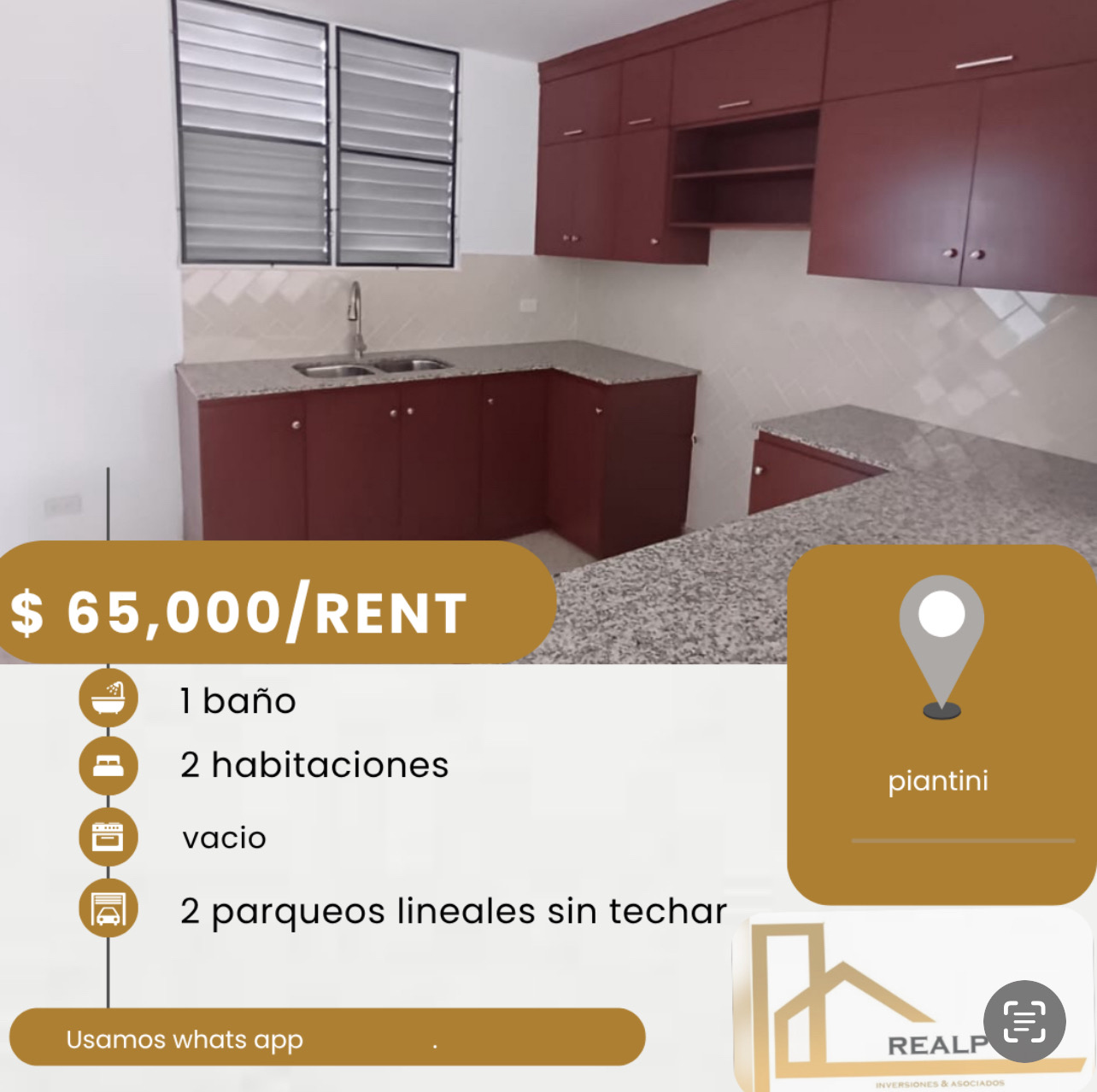 apartamentos - hermoso apartamento en buena zona en piatini 