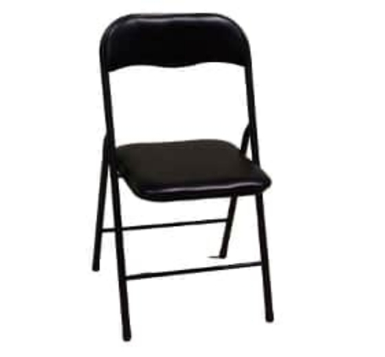 muebles y colchones - SILLA METAL PLEGABLE NEGRA ACORCHADA 11653