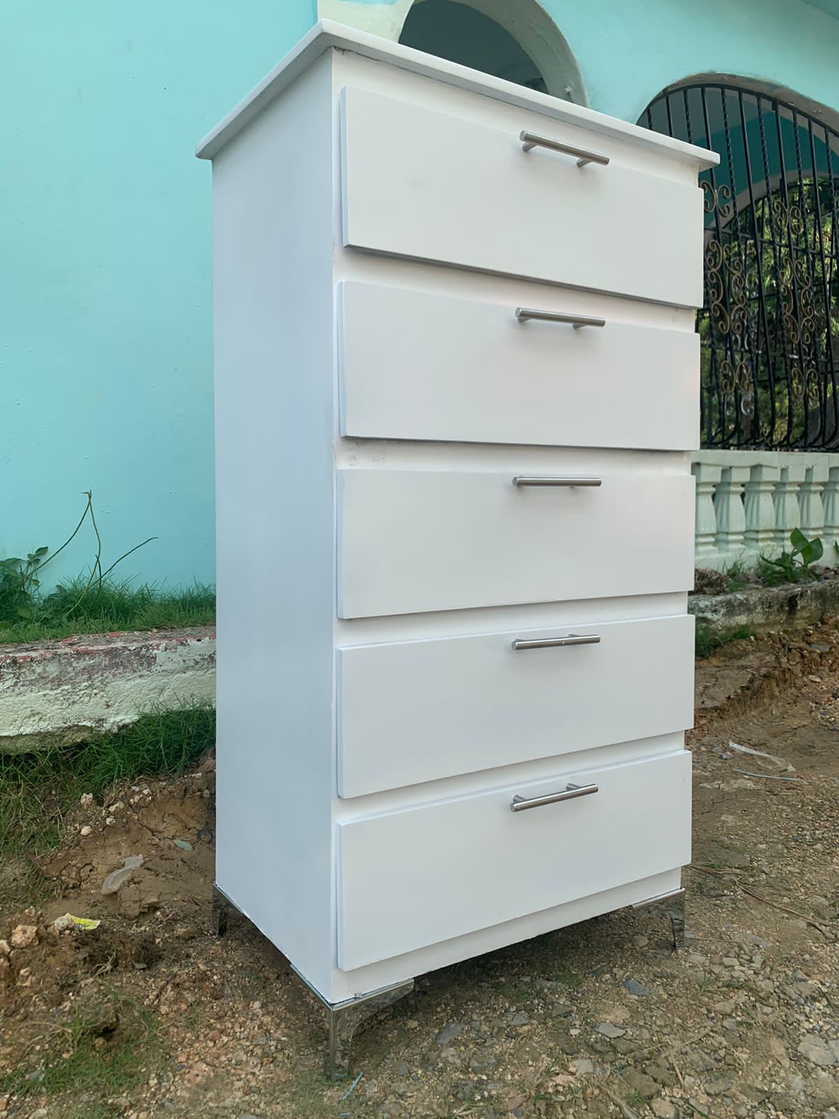 muebles y colchones - Gavetero de cinco gavetas blanco  0