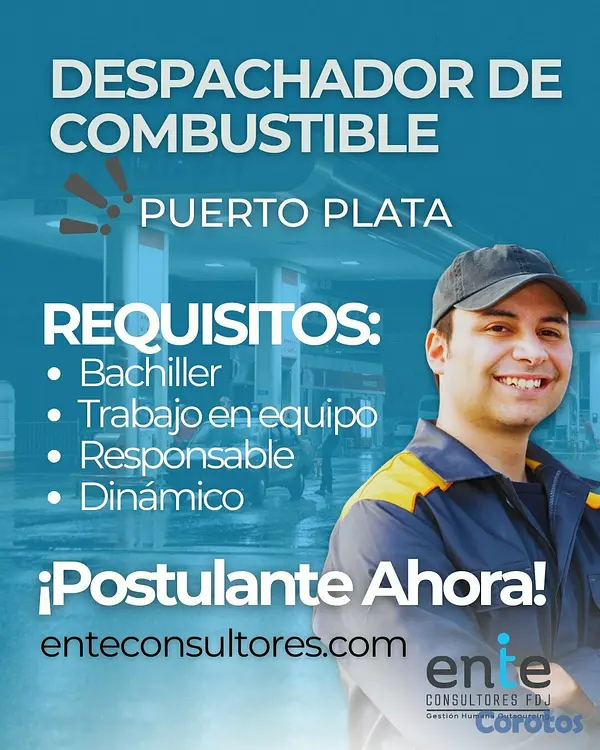 empleos disponibles - DESPACHADOR DE COMBUSTIBLE  T2- PUERTO PLATA
