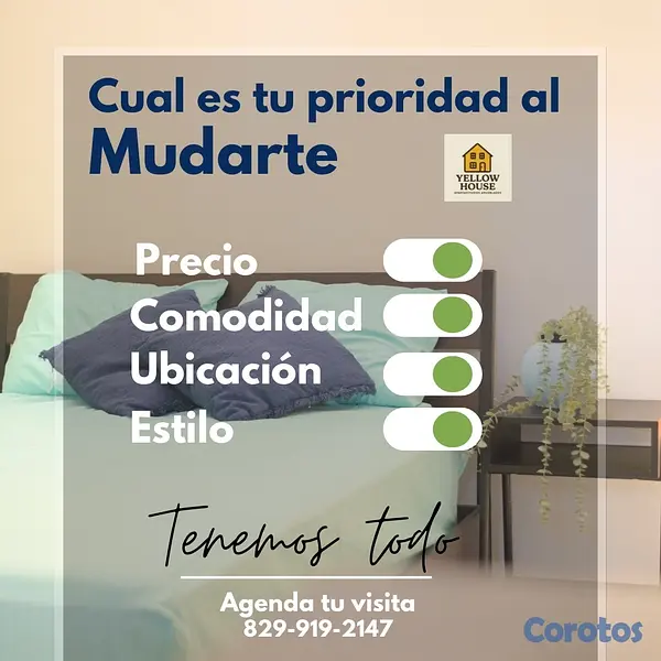 apartamentos - Hermoso apartamento de 3 habitaciones totalmente a 14