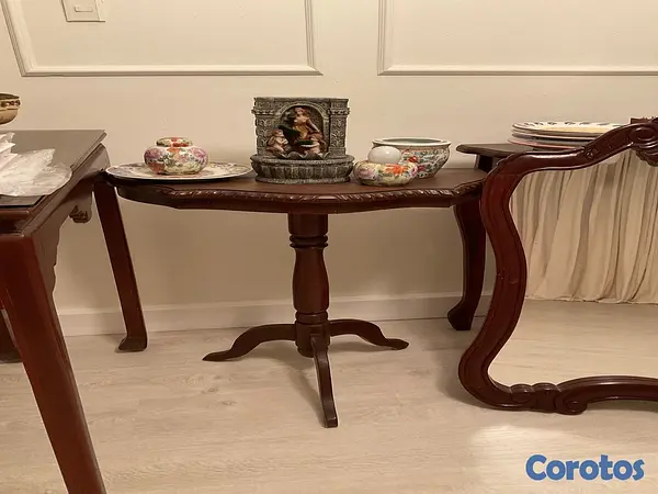 muebles y colchones - Mesa en caoba con su centro   2