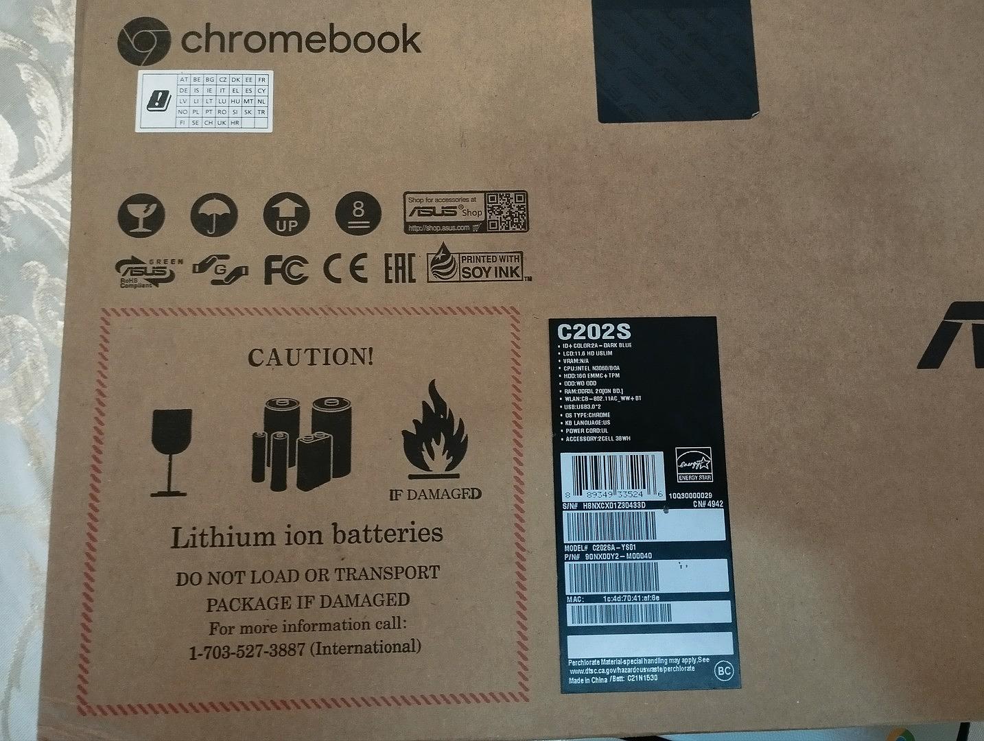 computadoras y laptops - Asus Chromebook C202SA-YS01 11.6" (Intel Celeron 2GB, 16GB eMMC, Dark Blue) 1