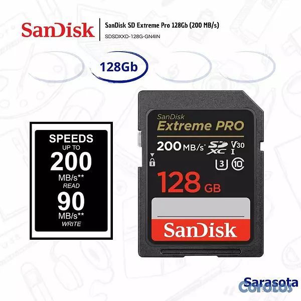 accesorios para electronica - SanDisk SD Extreme Pro 128Gb (200 MB/s) 2