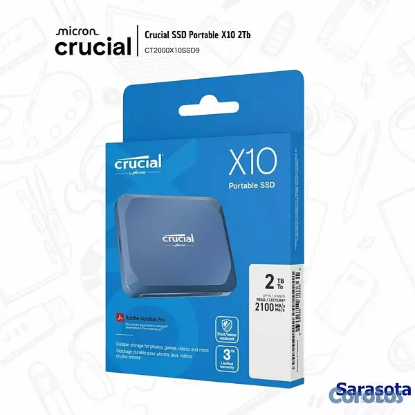 accesorios para electronica - Outlet Crucial SSD Portable X10 2Tb CT2000X10SSD9 2