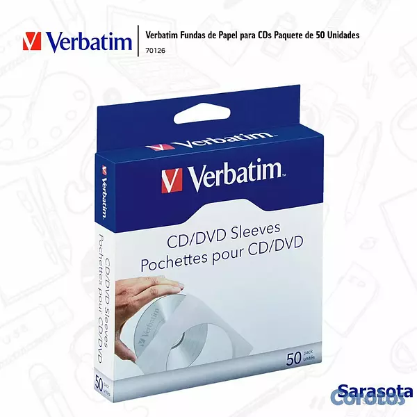 accesorios para electronica - Verbatim Funda de Papel para CDs Paquete de 50 Uni 2