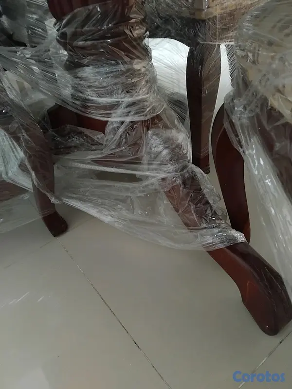 muebles y colchones - Juego de comedor en caoba centenario 6 Sillas con un vidrio protector 8
