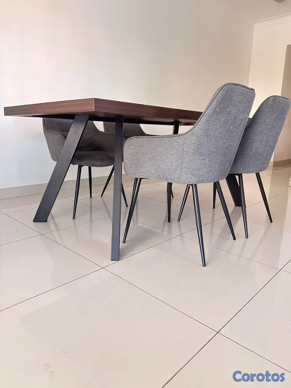 muebles y colchones - Oportunidad: Comedor acabado madera en MDF + 4 sil 2