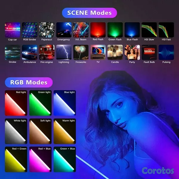 accesorios para electronica - Lampara de mano rgb recargable. 3