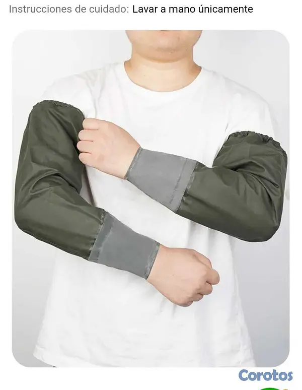 ropa para hombre - Mangas para brazos de PVC color verde al 150x3 - L 4