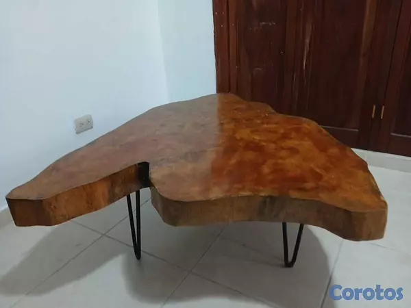 decoración y accesorios - VENDO MESA PARA SALA O TERRAZA TRONCO DE MADERA 4