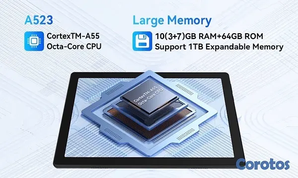 celulares y tabletas - Tablet 10” Android14,Octa-Core, 10GB RAM, 64GB ROM, 1TB Expandable, 1280x800 IPS 10