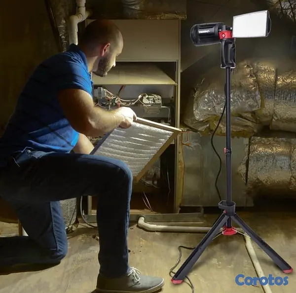 accesorios para electronica - Husky 7000 Lumens Portable Corded LED Work Light with Tripod 7