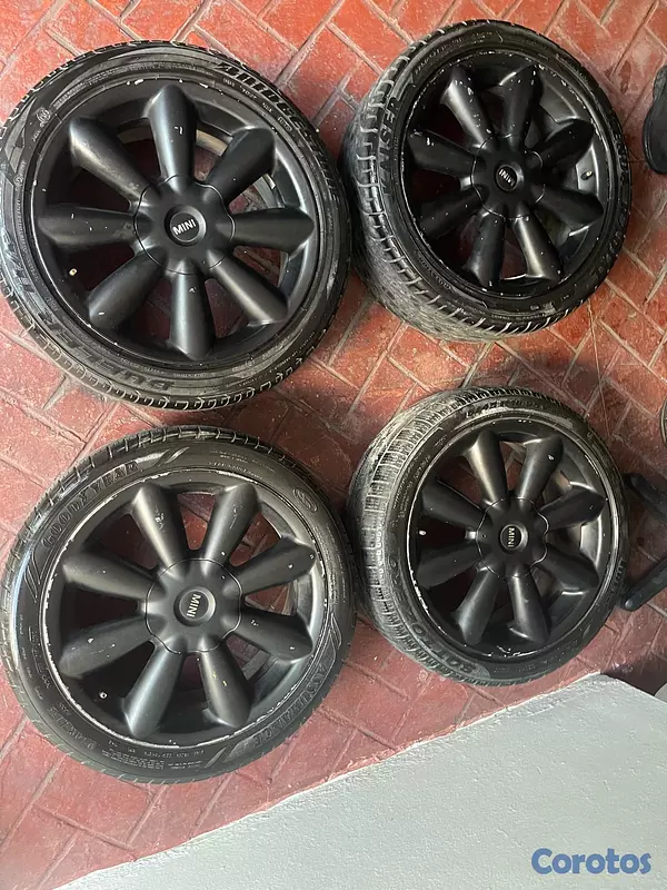 repuestos - Juego de Aros con gomas de mini cooper 2011 negros 5x120 número 18 3