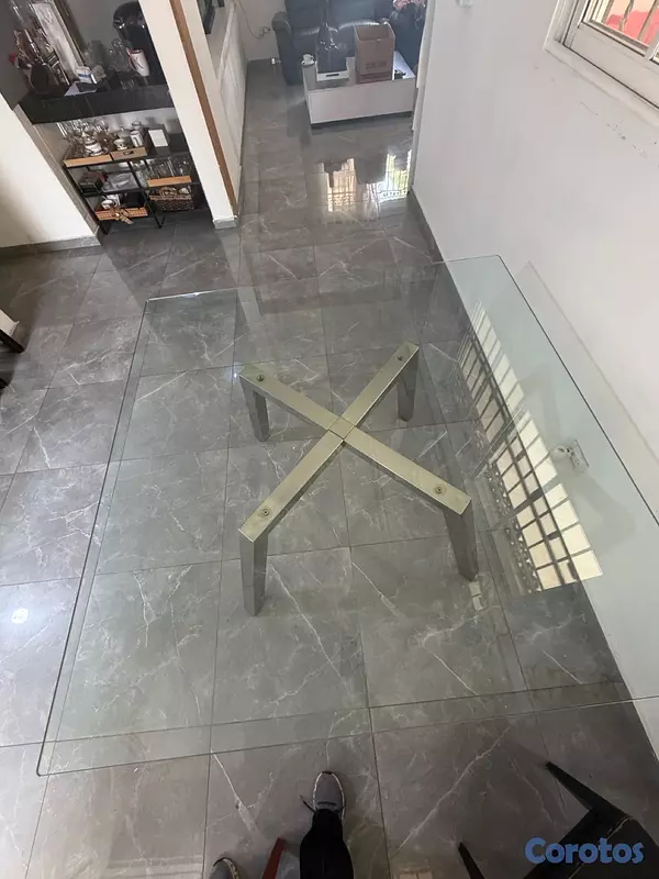 muebles y colchones - Mesa Comedor 8 lugares Cristal 2