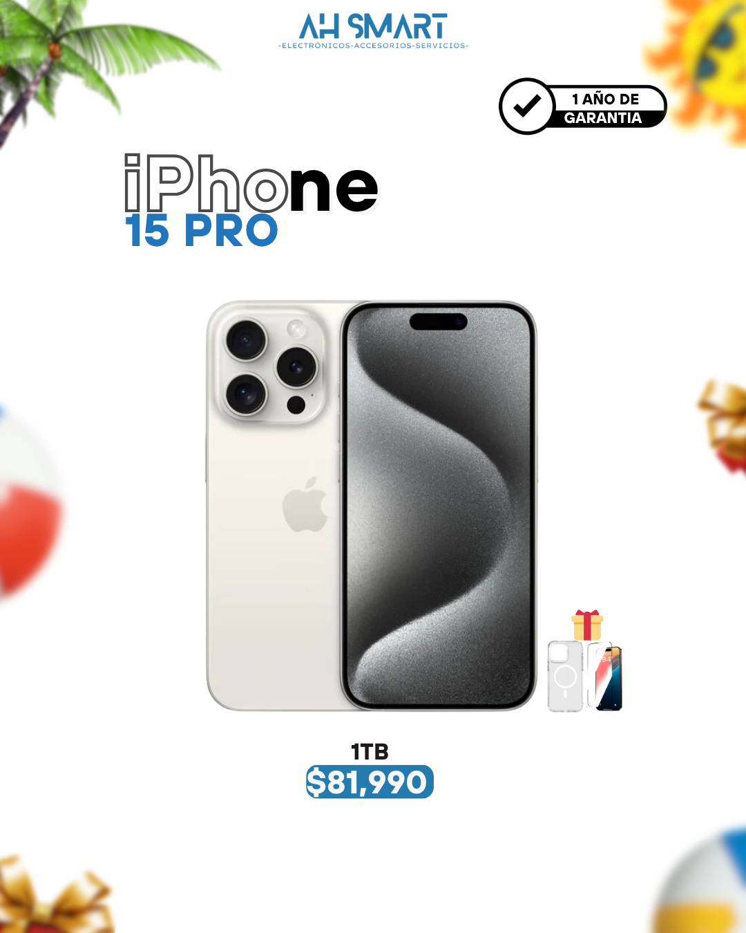 celulares y tabletas - iPhone 15 Pro 1TB White Sellado Nuevo