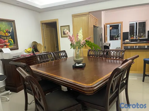 muebles y colchones - ✨ Juego de Comedor de Caoba de 8 Sillas con Credenza en Venta ✨ 5