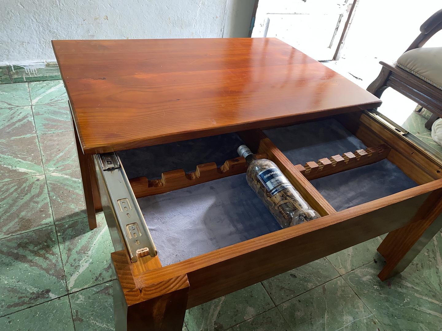 muebles y colchones - mesa de centro con bar oculto  5