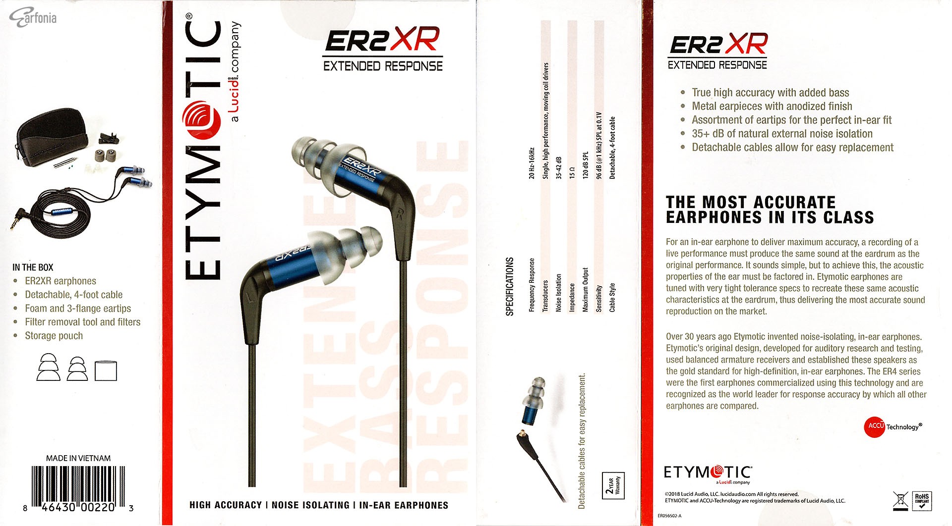 camaras y audio - Etymotic ER2XR Extended Response In Ear Earphone 6