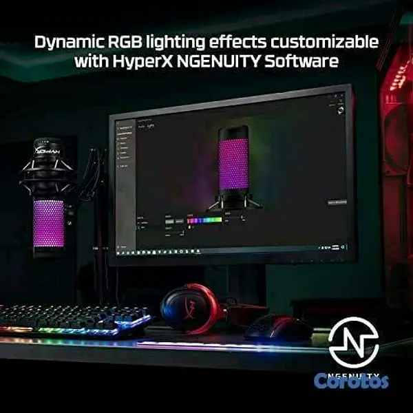 consolas y videojuegos - HyperX QuadCast S - Micrófono condensador USB RGB  7