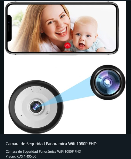 camaras y audio - Camara de Seguridad Panoramica Wifi 1080P FHD