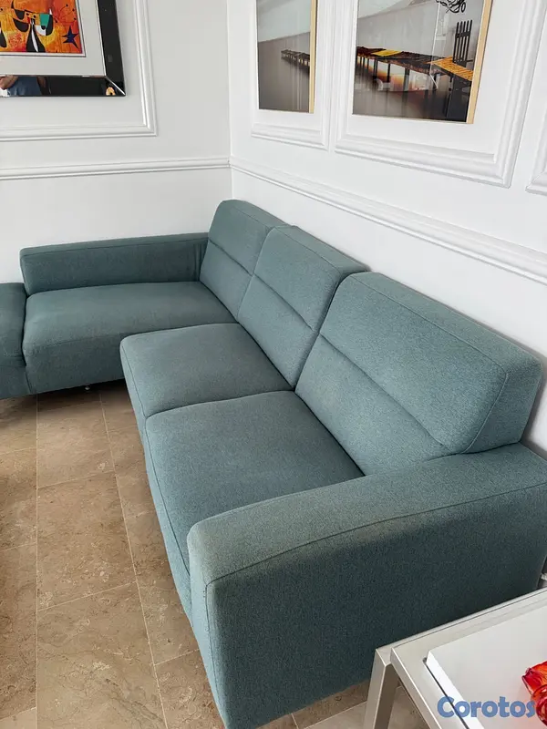 muebles y colchones - Vendo Sofá en L de tres puestos  5