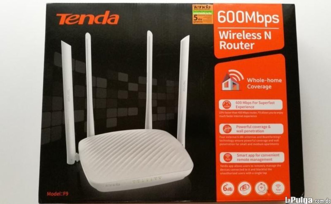 computadoras y laptops - ROUTER WIRELESS TENDA F9, 2.4GHZ/600MBPS, 4 X 6DBI ANTENAS FIJAS, 1 WAN PORT, 3  0