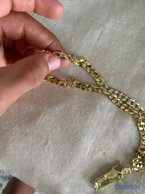 joyas, relojes y accesorios - CADENA CUBANA EN MATERIAL BRASS LAMINADO EN ORO 14K 3