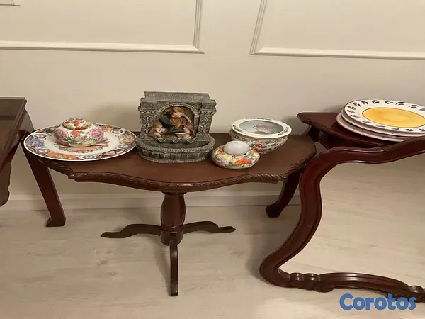 muebles y colchones - Mesa en caoba con su centro   3