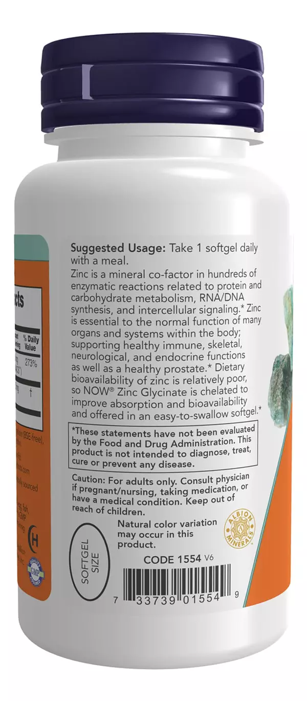 Salud y Equipamiento Médico - Glicinato Zinc-glycinate Sofge 120 Cap Now 3