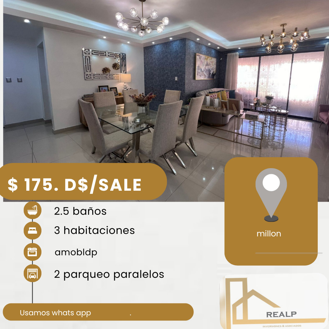 apartamentos - hermoso apartamento en el millón  0