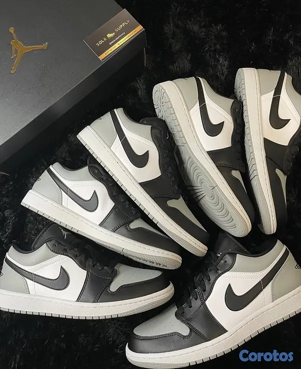 zapatos unisex - Tenis Teni Nike Air Jordan 1 Low Shadow Toe GREY BLACK Original Originales 🤖 4