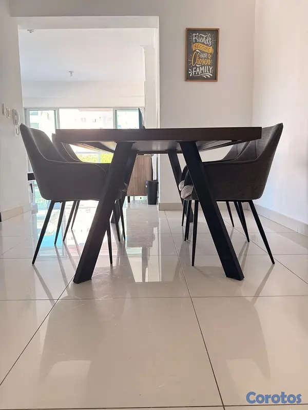 muebles y colchones - Oportunidad: Comedor acabado madera en MDF + 4 sil 3