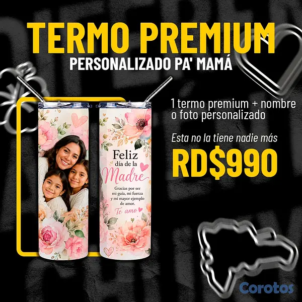 decoración y accesorios - Termo premium personalizado Día de las Madres  3