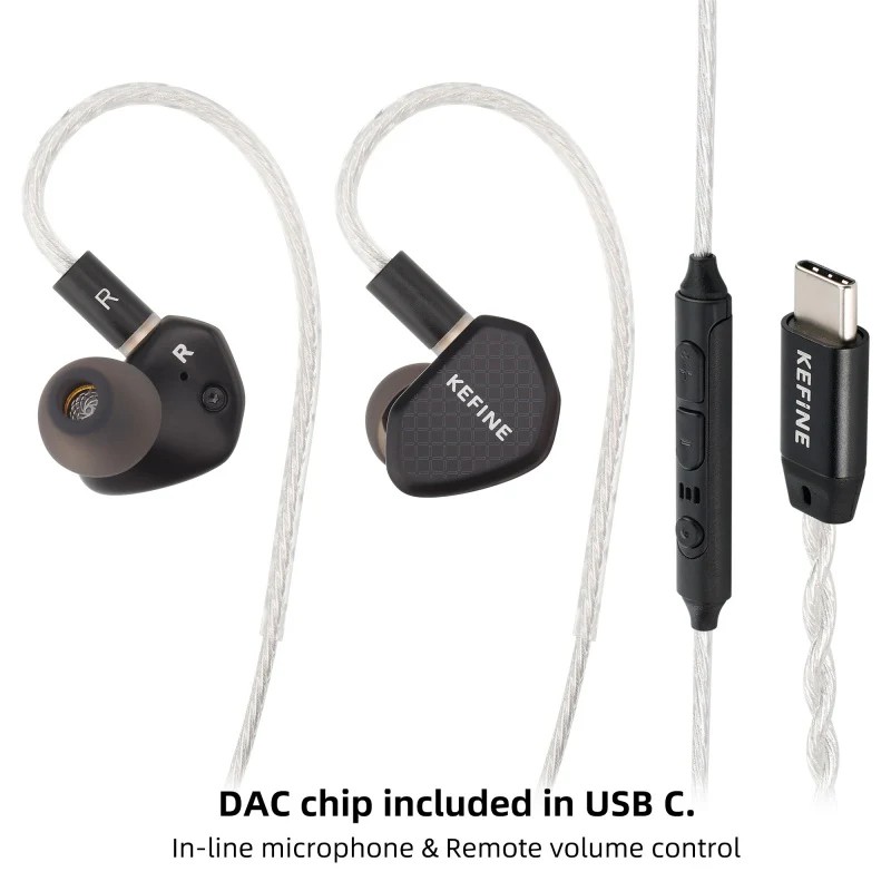 camaras y audio - Kefine Klean 10mm DLC Driver Dinámico DSP Type C con Mic y control de volumen 0
