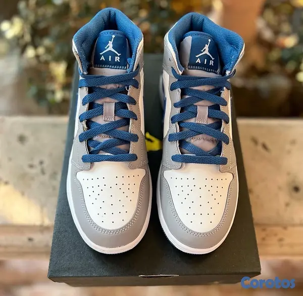 zapatos unisex - Tenis Teni NIKE AIR JORDAN 1 MID TRUE BLUE Original Originales Sneaker 🪬 7