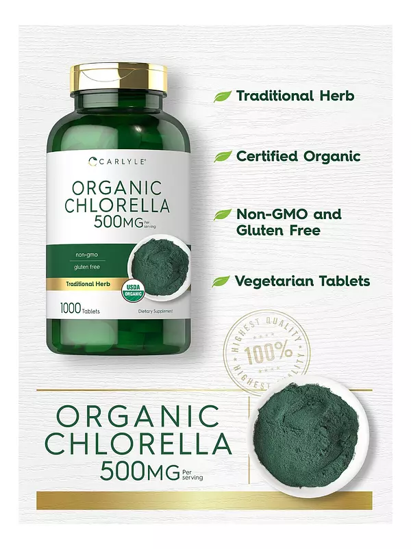 Salud y Equipamiento Médico - Chlorella Comprimidos Organicos 500 Mg | 1000 Conteo Carlyle 3