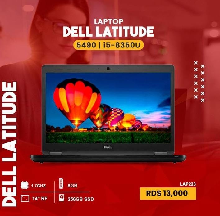 computadoras y laptops - LAPTOP DELL LATITUDE 5490 i5-8350U 1.7GHZ 8GB 128G 2