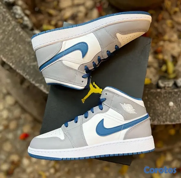 zapatos unisex - Tenis Teni NIKE AIR JORDAN 1 MID TRUE BLUE Original Originales Sneaker 🪬 8