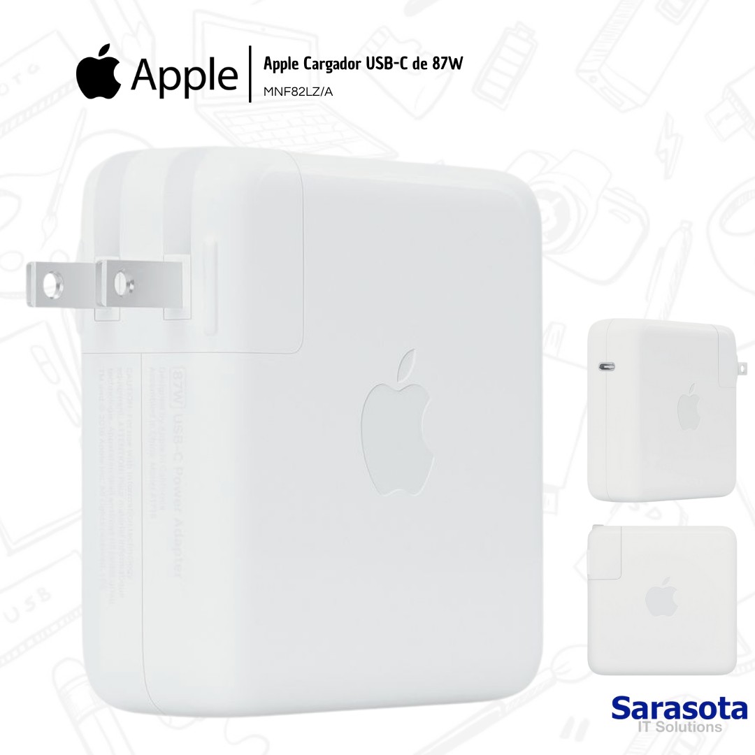 accesorios para electronica - Adaptador de corriente USB-C de 87W de Apple 1