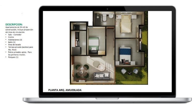 apartamentos - Venta de apartamento 3 dormitorios 72mts Las Américas  2