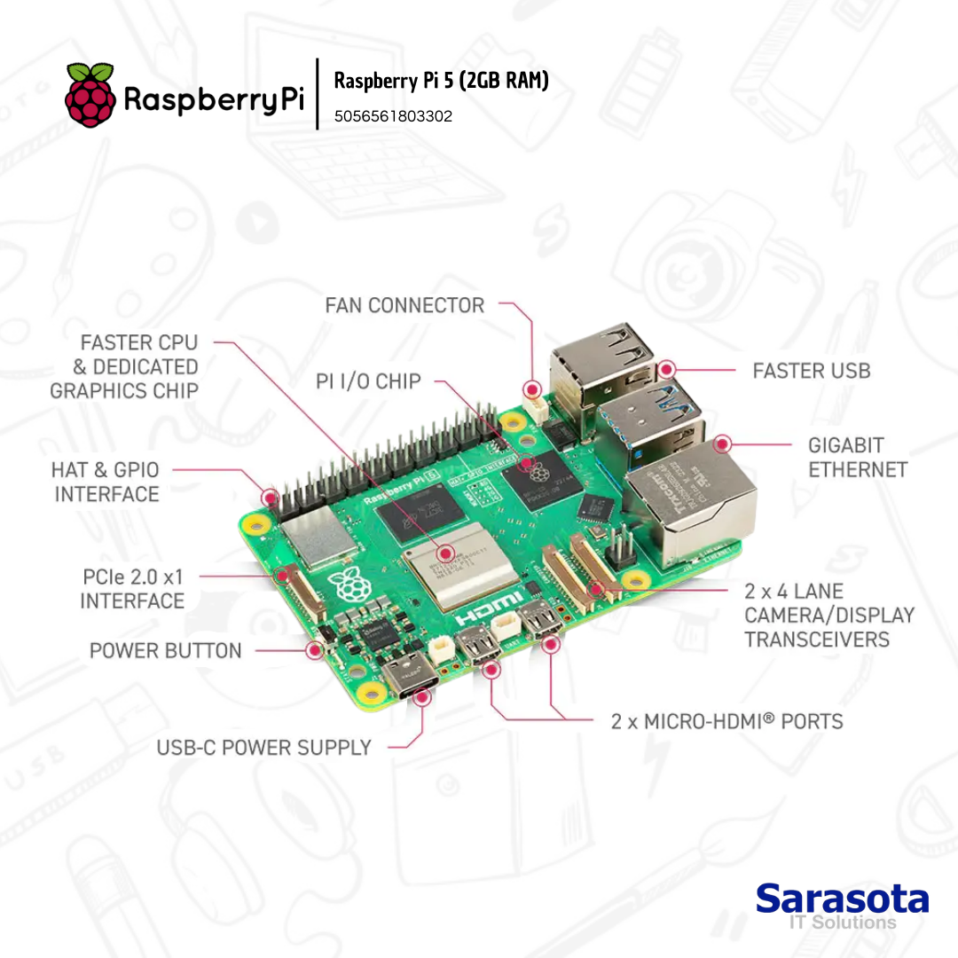 accesorios para electronica - Raspberry Pi 5 2Gb Computador Monoplaca 1