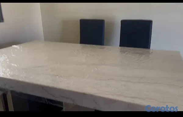 muebles y colchones - Comedor Camila de seis sillas con superficie de mármol puro  9