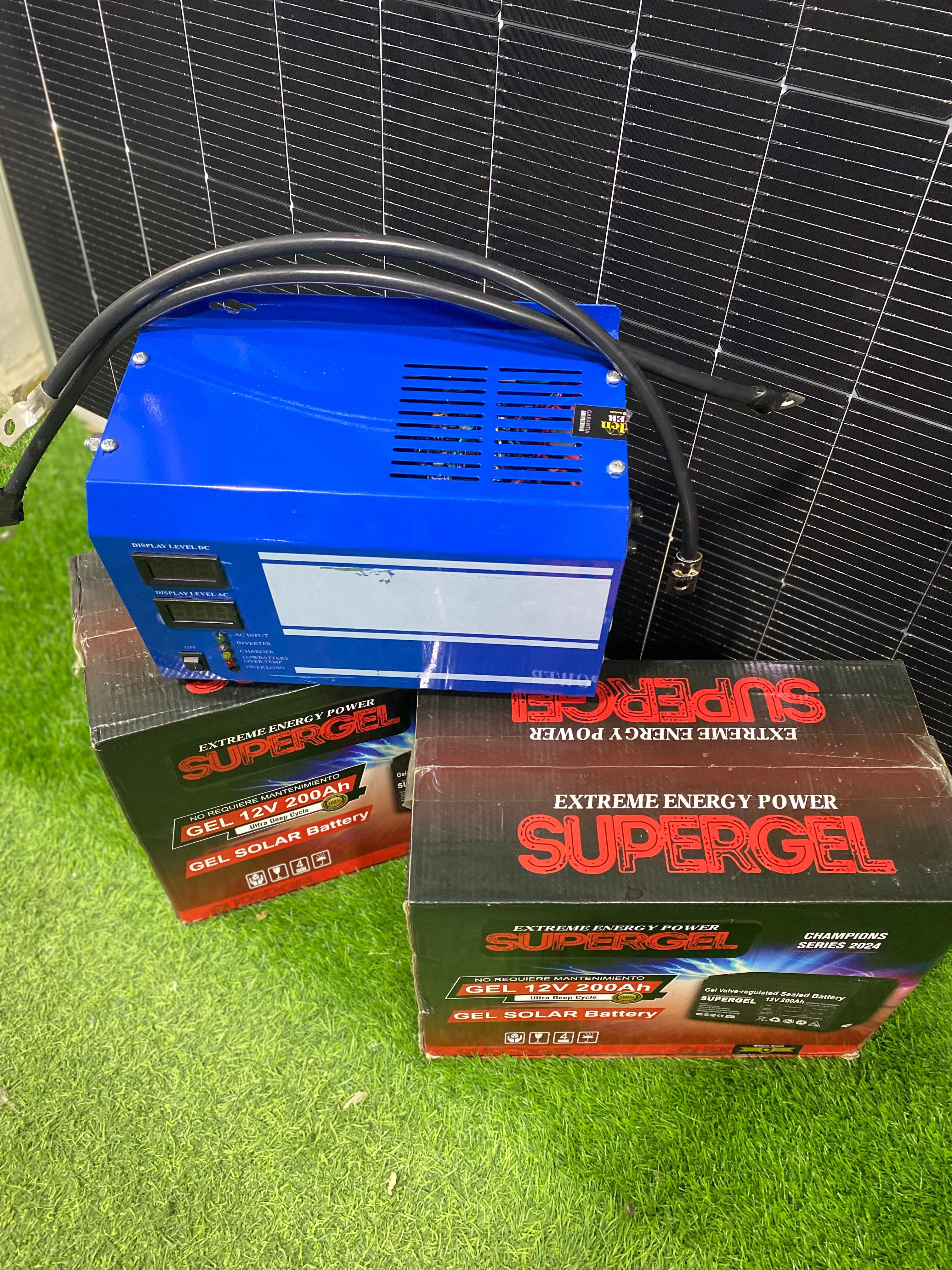 plantas e inversores - combo de Oferta un Inversor 1.2 KW+ Dos Baterías 12 Volt / 200 AH + Dos jompers. 0